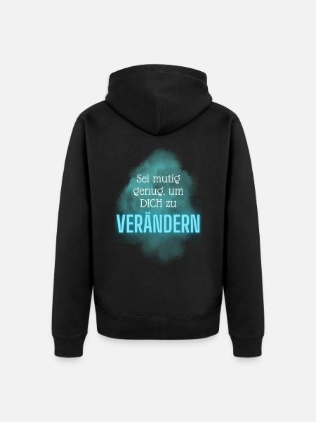 POSITIVE EINSTELLUNG MINDSET Motivation - Unisex Premium Bio Zip Hoodie - Schwarz