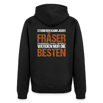 Anyone can study - Milling Cutter Edition - Unisex Premium Organic Zip Hoodie - black - Back - Nico (187cm)