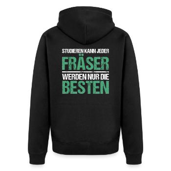 Anyone can study - Milling Cutter Edition - Unisex Premium Organic Zip Hoodie - black - Back - Nico (187cm)