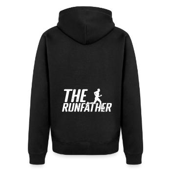 Marathonien Le Runfather Running Gift - Veste à capuche bio Premium Unisexe - noir - Dos - Nico (187cm)