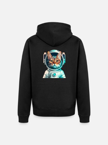 space cat - Unisex Premium Bio Zip Hoodie - Schwarz