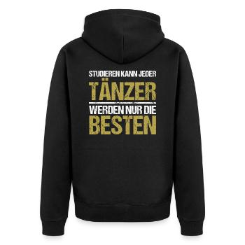 Anyone can study - Dancer Edition - Unisex Premium Organic Zip Hoodie - black - Back - Nico (187cm)