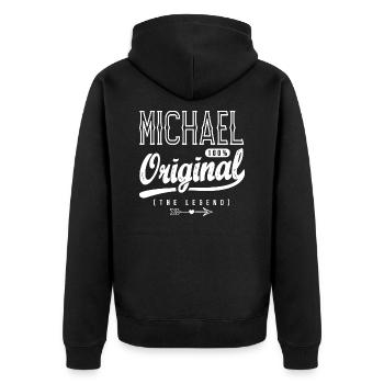 Michael ORIGINAL shirt custom first name michael - Unisex Premium Organic Zip Hoodie - black - Back - Nico (187cm)