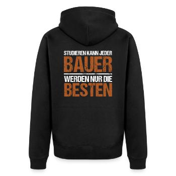 Tout le monde peut étudier - Édition Bauer - Veste à capuche bio Premium Unisexe - noir - Dos - Nico (187cm)