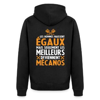 Les Hommes Naissent Egaux - Les Meilleurs Mécanos - Veste à capuche bio Premium Unisexe - noir - Dos - Nico (187cm)