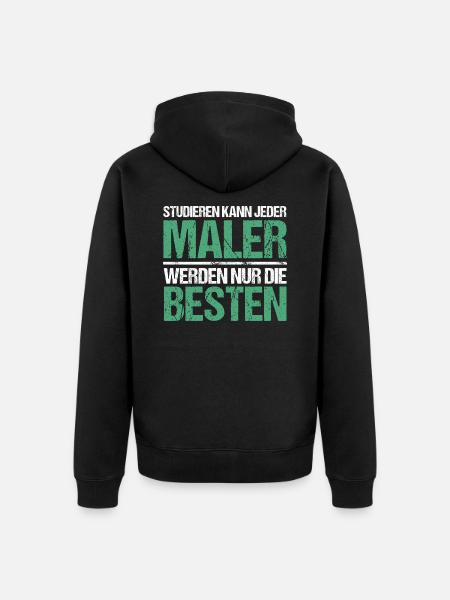 Studieren kann jeder - Maler Edition - Unisex Premium Bio Zip Hoodie - Schwarz