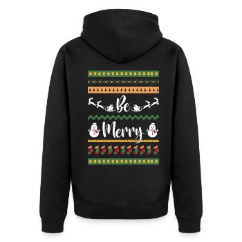 Weihnachten Weihnachtsmann Geschenke - Unisex Premium Bio Zip Hoodie - Schwarz - Hinten - Nico (187cm)