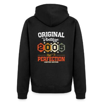 Original 2005 Vintage vintage retro anniversaire - Veste à capuche bio Premium Unisexe - noir - Dos - Nico (187cm)