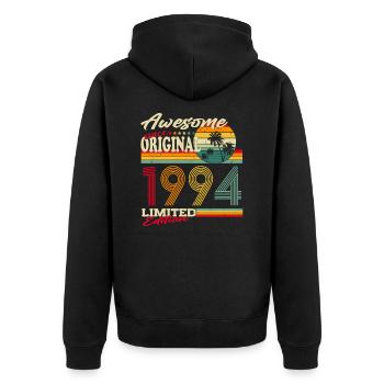Original 1994 vintage vintage cadeau d’anniversaire - Veste à capuche bio Premium Unisexe - noir - Dos - Nico (187cm)