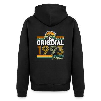 Original 1993 Vintage Cadeau d’anniversaire Rétro - Veste à capuche bio Premium Unisexe - noir - Dos - Nico (187cm)