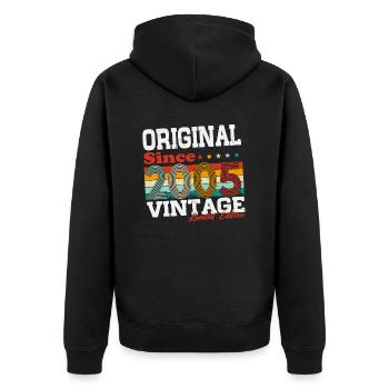 Original 2005 vintage vintage cadeau d’anniversaire - Veste à capuche bio Premium Unisexe - noir - Dos - Nico (187cm)