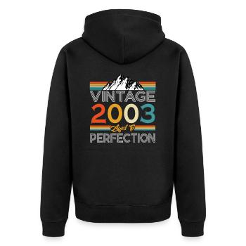 Born 2003 20 years birthday - Unisex Premium Organic Zip Hoodie - black - Back - Nico (187cm)
