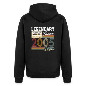2005 vintage vintage cadeau d’anniversaire rétro - Veste à capuche bio Premium Unisexe - noir - Dos - Nico (187cm)