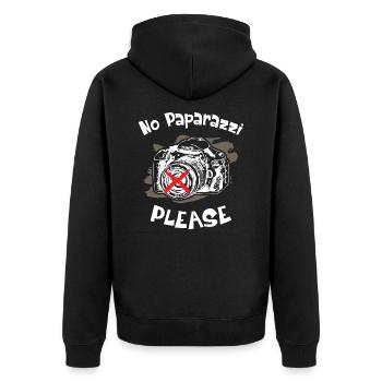 Pas de paparazzi s’il vous plaît pas de photographie - Veste à capuche bio Premium Unisexe - noir - Dos - Nico (187cm)
