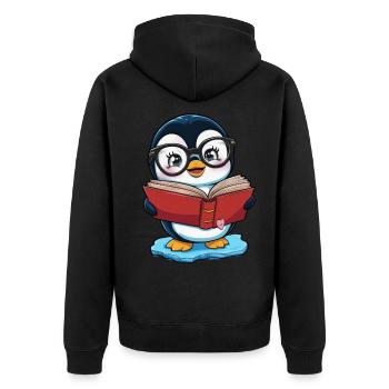 Pingouin Kawaii avec Licorne Ouftit - Veste à capuche bio Premium Unisexe - noir - Dos - Nico (187cm)