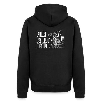 Film is Not Dead - Unisex Premium Organic Zip Hoodie - black - Back - Nico (187cm)