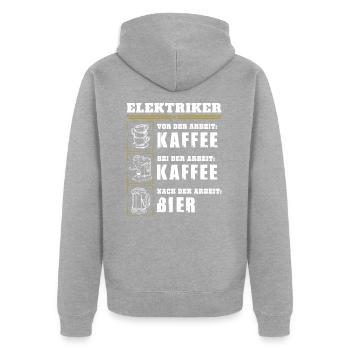 My daily routine as an electrician - Unisex Premium Organic Zip Hoodie - heather grey - Back - Nico (187cm)
