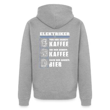 My daily routine as an electrician - Unisex Premium Organic Zip Hoodie - heather grey - Back - Nico (187cm)