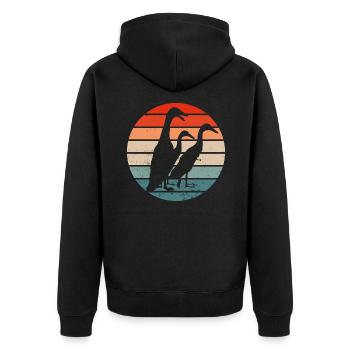 Running breeding Running chattering ducks - Unisex Premium Organic Zip Hoodie - black - Back - Nico (187cm)