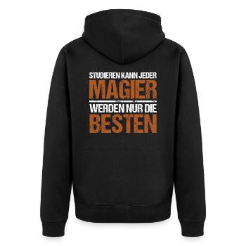 Anyone can study - Zocker Edition - Unisex Premium Organic Zip Hoodie - black - Back - Nico (187cm)
