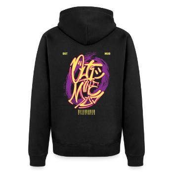 Graffiti urbain streetwear - Veste à capuche bio Premium Unisexe - noir - Dos - Nico (187cm)