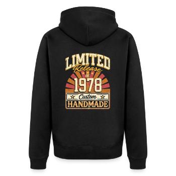 Limited 1978 Lustige Sprüche Geschenk Geburtstag - Unisex Premium Bio Zip Hoodie - Schwarz - Hinten - Nico (187cm)