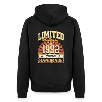 Limited 1992 Lustige Sprüche Geschenk Geburtstag - Unisex Premium Bio Zip Hoodie - Schwarz - Hinten - Nico (187cm)