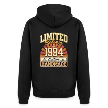 Limited 1994 Lustige Sprüche Geschenk Geburtstag - Unisex Premium Bio Zip Hoodie - Schwarz - Hinten - Nico (187cm)
