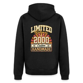 Limited 2000 Funny Sayings Gift Birthday - Unisex Premium Organic Zip Hoodie - black - Back - Nico (187cm)
