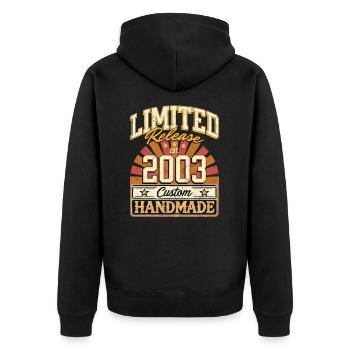 Limited 2003 Lustige Sprüche Geschenk Geburtstag - Unisex Premium Bio Zip Hoodie - Schwarz - Hinten - Nico (187cm)