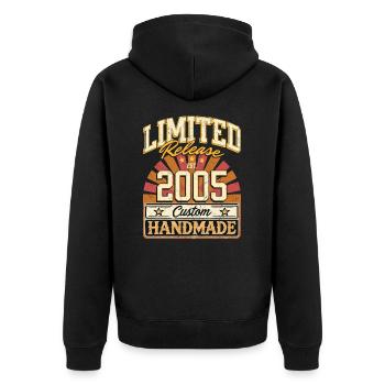 Limité 2005 drôle dictons cadeau anniversaire - Veste à capuche bio Premium Unisexe - noir - Dos - Nico (187cm)