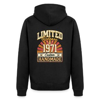 Limité 1971 drôle dictons cadeau anniversaire - Veste à capuche bio Premium Unisexe - noir - Dos - Nico (187cm)