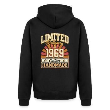 Limité 1969 drôle dictons cadeau anniversaire - Veste à capuche bio Premium Unisexe - noir - Dos - Nico (187cm)