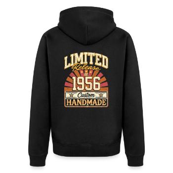 Limited 1956 Lustige Sprüche Geschenk Geburtstag - Unisex Premium Bio Zip Hoodie - Schwarz - Hinten - Nico (187cm)