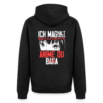 J’aime juste Anime Du Baka Anime Otaku - Veste à capuche bio Premium Unisexe - noir - Dos - Nico (187cm)