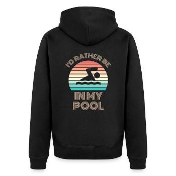 JE PRÉFÈRE ÊTRE dans ma piscine drôle Dire Rétro Sun - Veste à capuche bio Premium Unisexe - noir - Dos - Nico (187cm)