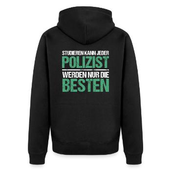 Tout le monde peut étudier - Édition Policier - Veste à capuche bio Premium Unisexe - noir - Dos - Nico (187cm)