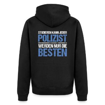 Tout le monde peut étudier - Édition Policier - Veste à capuche bio Premium Unisexe - noir - Dos - Nico (187cm)