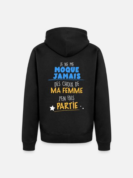 Humour mari - Veste à capuche bio Premium Unisexe - noir