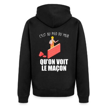 Le maçon humour chantier cadeau papa - Veste à capuche bio Premium Unisexe - noir - Dos - Nico (187cm)