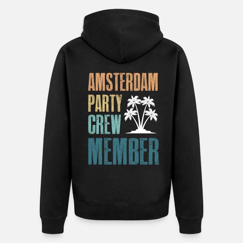 Amsterdam Party Crew - Veste à capuche bio Premium Unisexe - noir