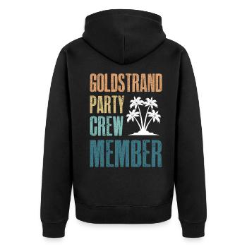 Équipe de fête Golden Sands - Veste à capuche bio Premium Unisexe - noir - Dos - Nico (187cm)