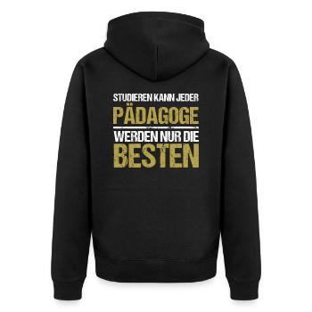 Tout le monde peut étudier - Édition Pädagoge - Veste à capuche bio Premium Unisexe - noir - Dos - Nico (187cm)