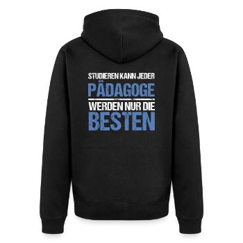 Tout le monde peut étudier - Édition Pädagoge - Veste à capuche bio Premium Unisexe - noir - Dos - Nico (187cm)