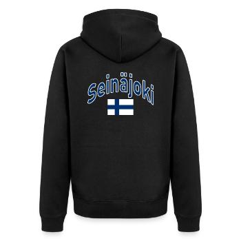 Drapeau finlandais de Seinäjoki - Veste à capuche bio Premium Unisexe - noir - Dos - Nico (187cm)