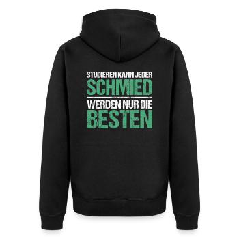 Tout le monde peut étudier - Schmied Edition - Veste à capuche bio Premium Unisexe - noir - Dos - Nico (187cm)