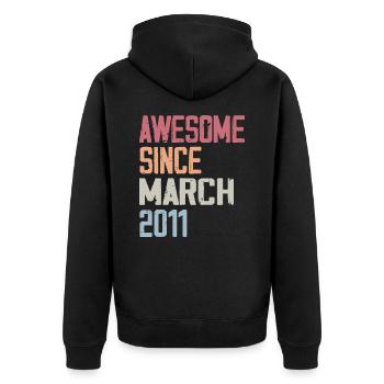 2011 Mars Naissance Anniversaire Mars 2011 Cadeau - Veste à capuche bio Premium Unisexe - noir - Dos - Nico (187cm)