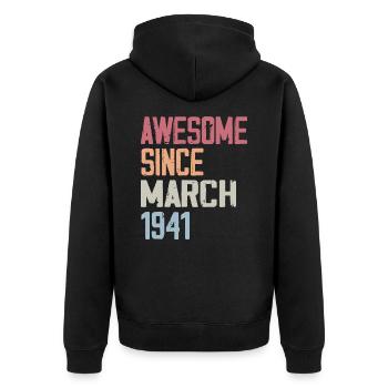 1941 Mars Naissance Anniversaire Mars 1941 Cadeau - Veste à capuche bio Premium Unisexe - noir - Dos - Nico (187cm)