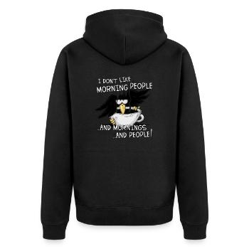 Je n’aime pas les gens du matin Misanthroper Raven - Veste à capuche bio Premium Unisexe - noir - Dos - Nico (187cm)
