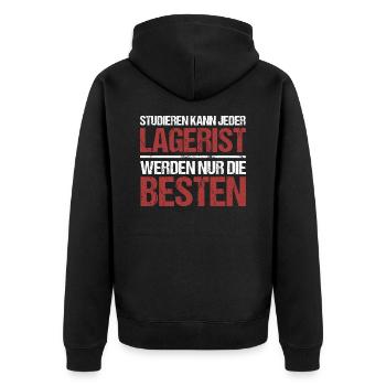 Tout le monde peut étudier ; Les commis d’entrepôt sont les meilleurs - Veste à capuche bio Premium Unisexe - noir - Dos - Nico (187cm)